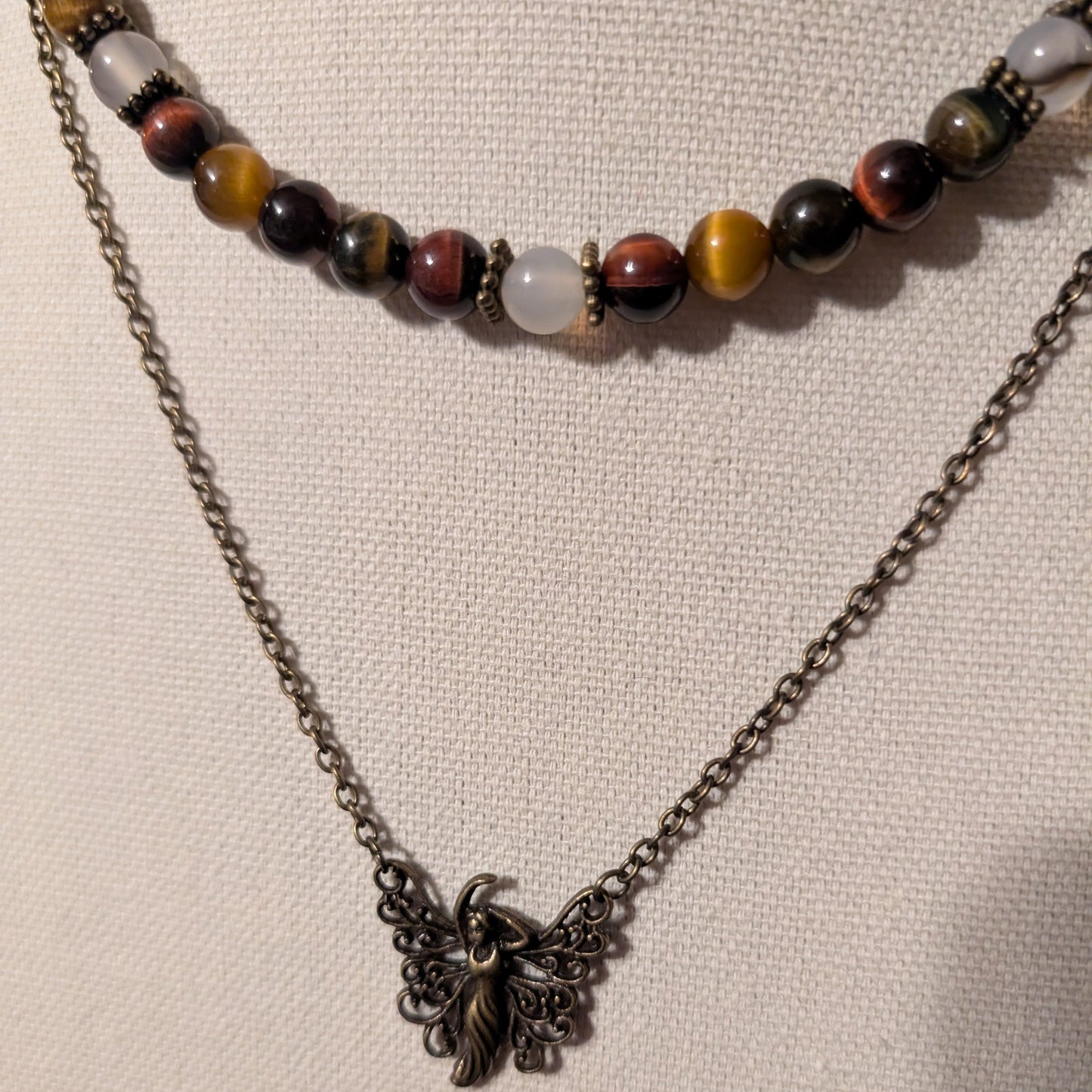 ✨Duskmire✨| Tiger's Eye Layered Fairy Necklace