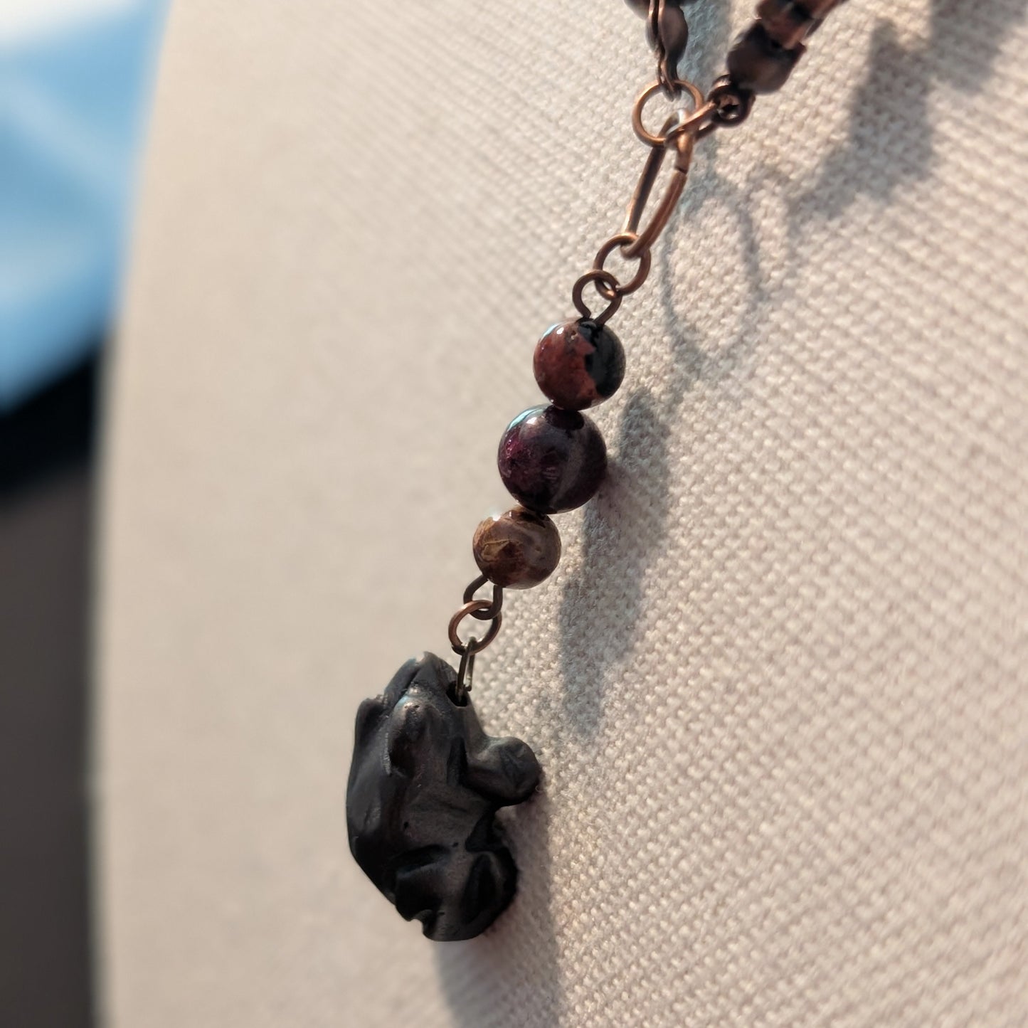 ✨Poppy✨| Poppy Jasper & Garnet Necklace with Hematite Frog Pendant