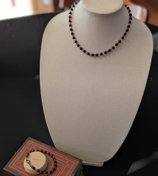 ✨Onyxpected✨ | Black Onyx Necklace & Bracelet Set – Adjustable Two-in-One Design