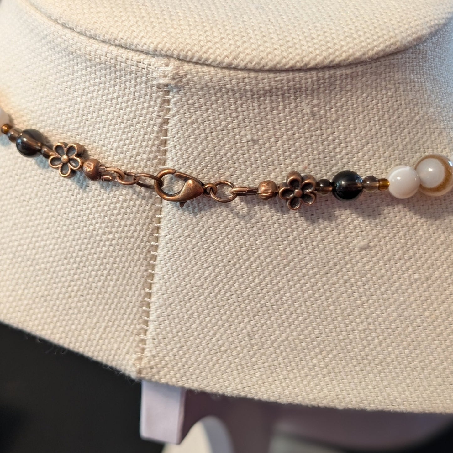 ✨Gloamroot✨| Botswana Agate & Smoky Quartz Necklace with Hidden Pentagram Pendant