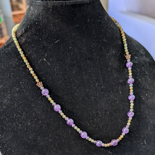 ✨Faefern✨| Green Garnet & Amethyst Necklace