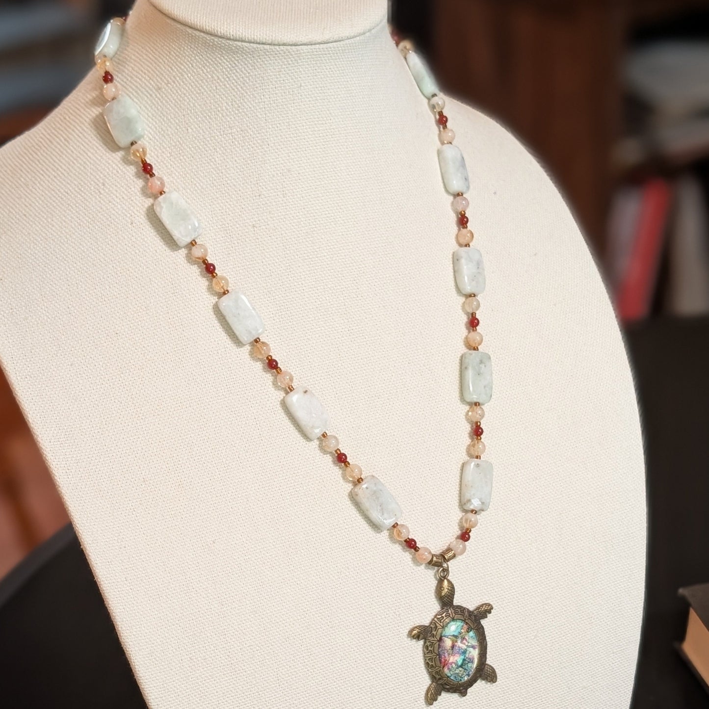 ✨Shellrider✨| Amazonite, Citrine & Agate Turtle Necklace