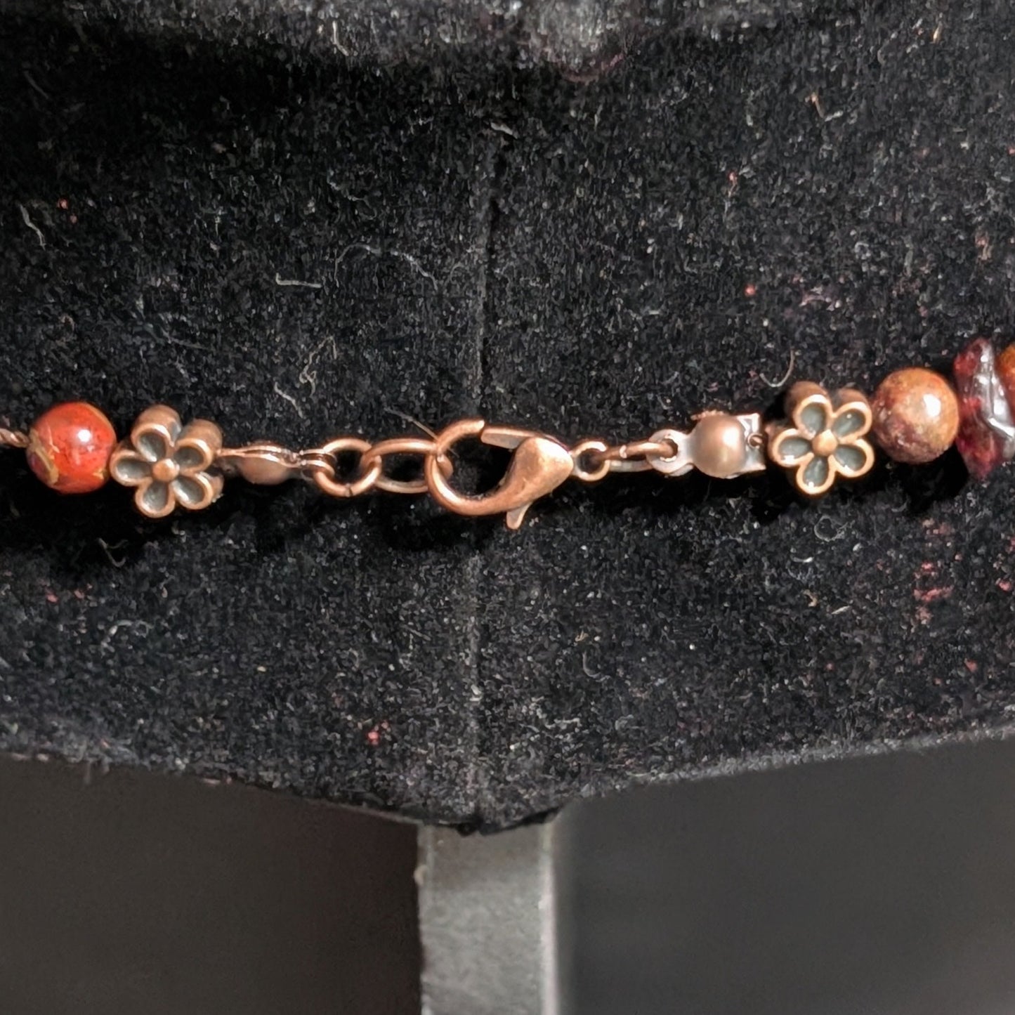 ✨Poppy✨| Poppy Jasper & Garnet Necklace with Hematite Frog Pendant