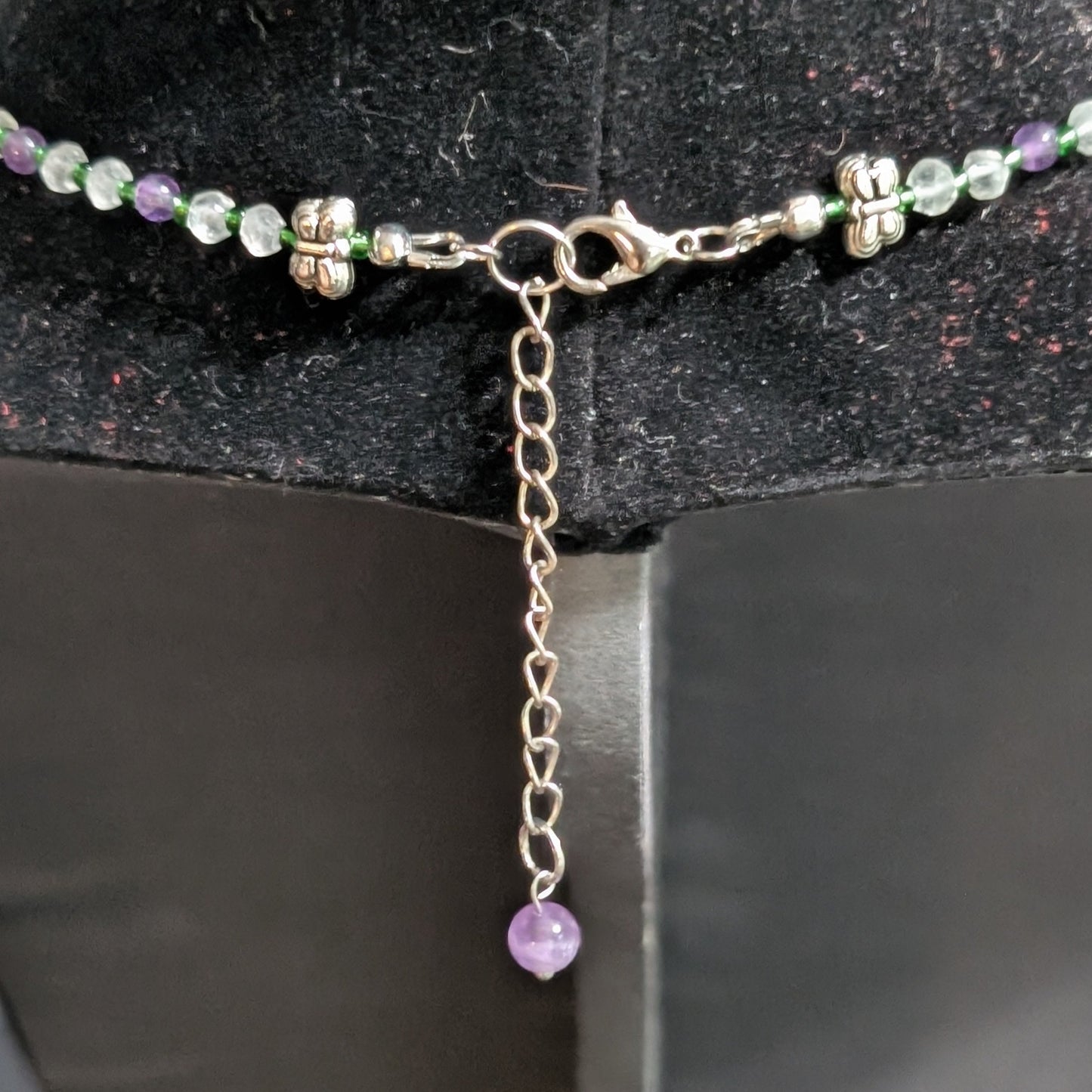 ✨Whisperwings✨| Amethyst & Rose Quartz Butterfly Fairy Necklace with Green Glass Wings