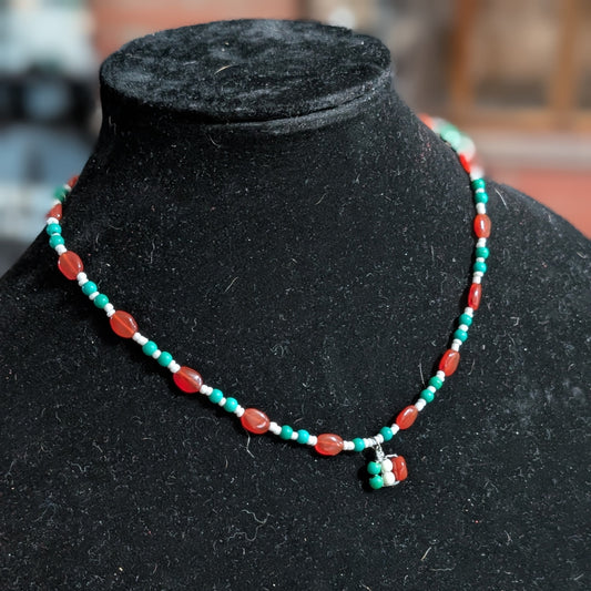 ✨Glenmere✨| Irish Flag Choker with Carnelian & Magnesite Beads