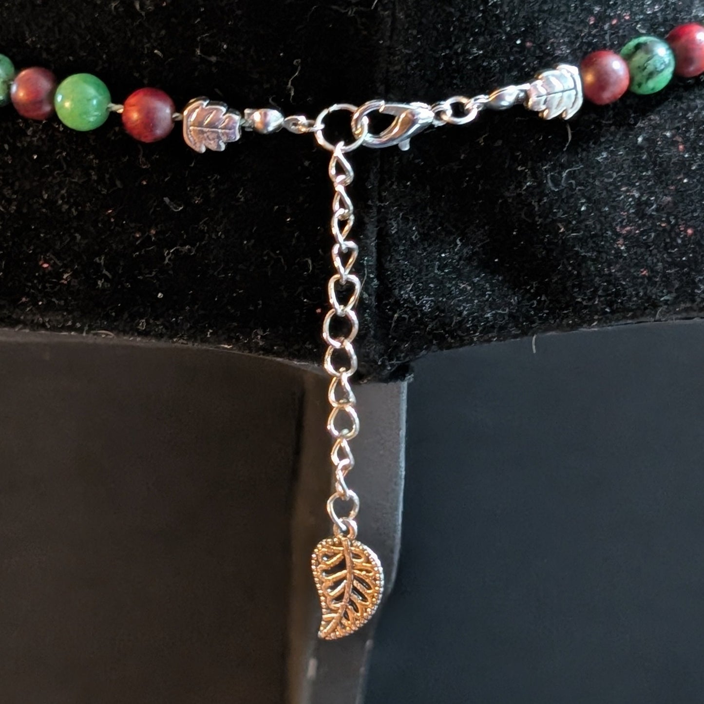 ✨Twirlitwig Den✨| Ruby Zoisite & Wood Necklace with Silver Tree Pendant