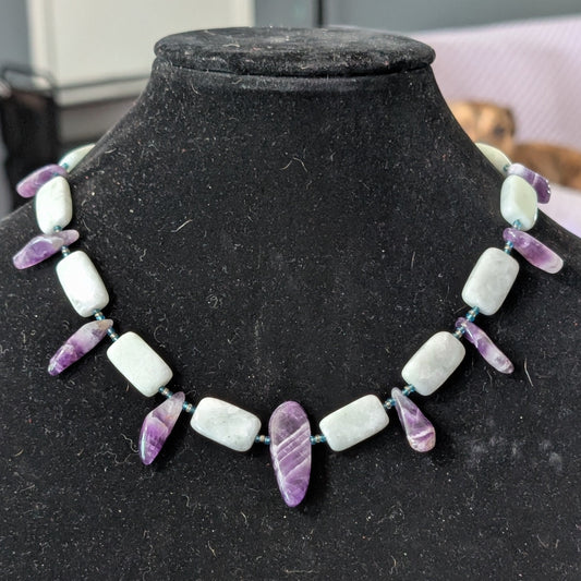 ✨Tidepierce✨| Amazonite & Amethyst Warrior-Inspired Statement Necklace