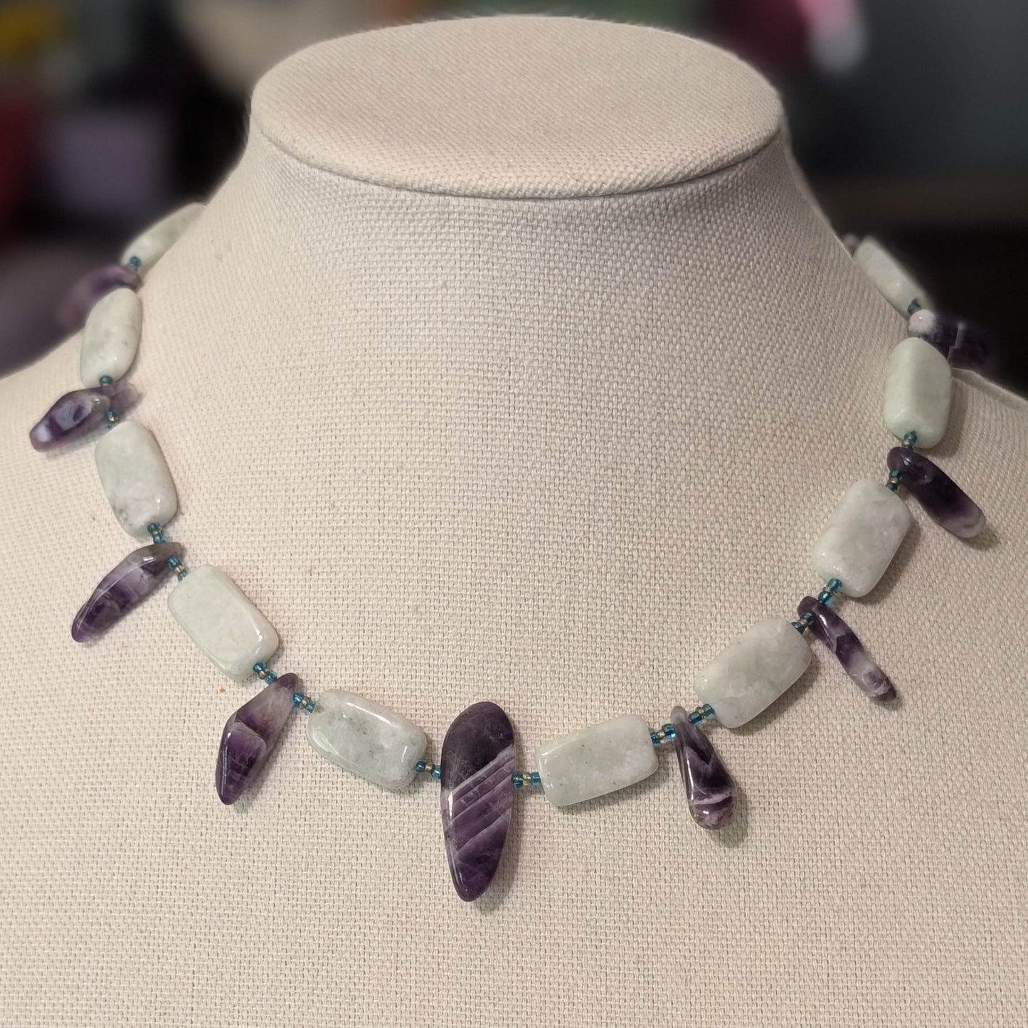 ✨Tidepierce✨| Amazonite & Amethyst Warrior-Inspired Statement Necklace