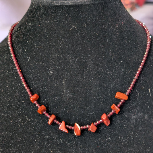 ✨Embertooth✨| Hessonite Garnet & Red Jasper Necklace