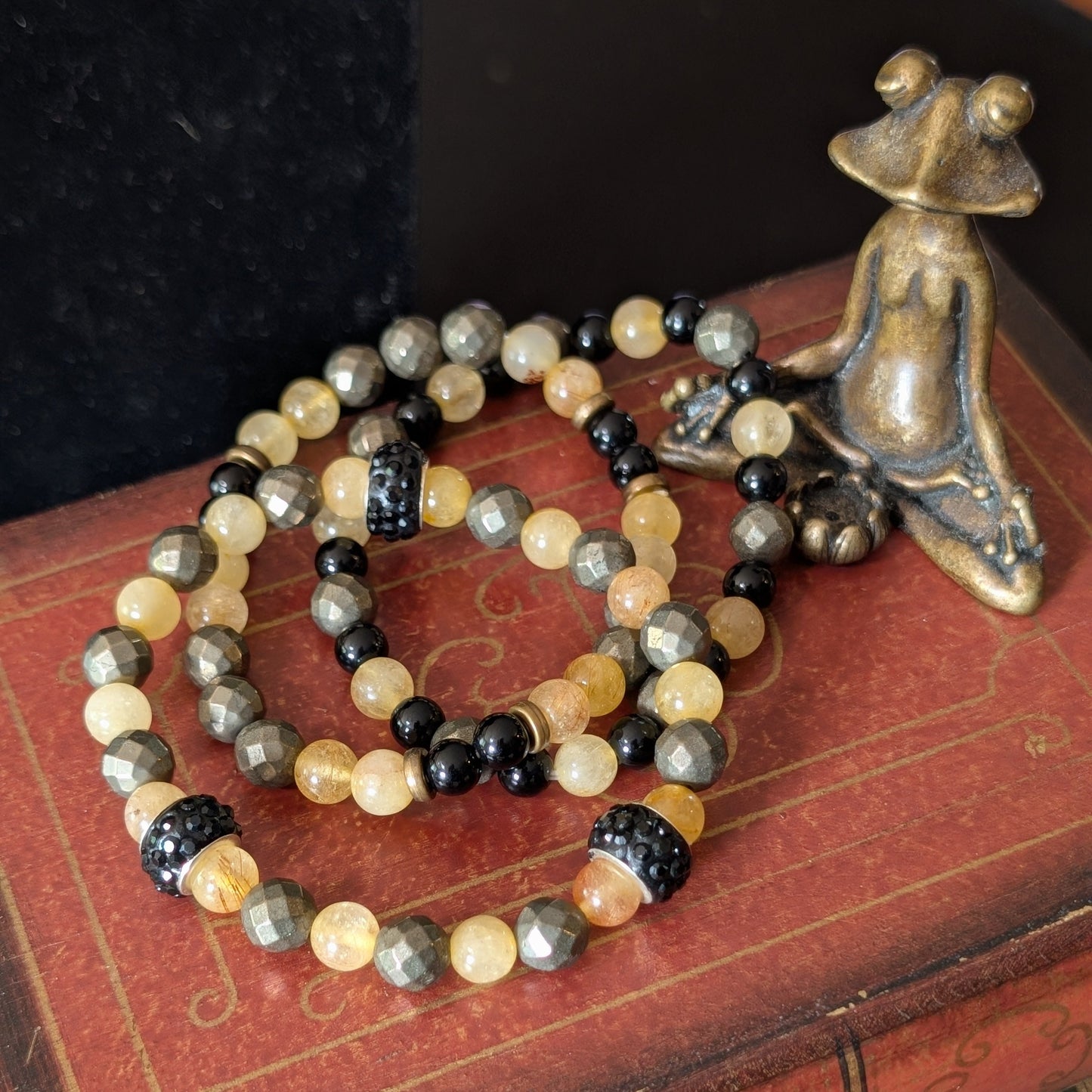 ✨Thornet✨| Citrine, Pyrite, & Onyx Necklace & Bracelets Set