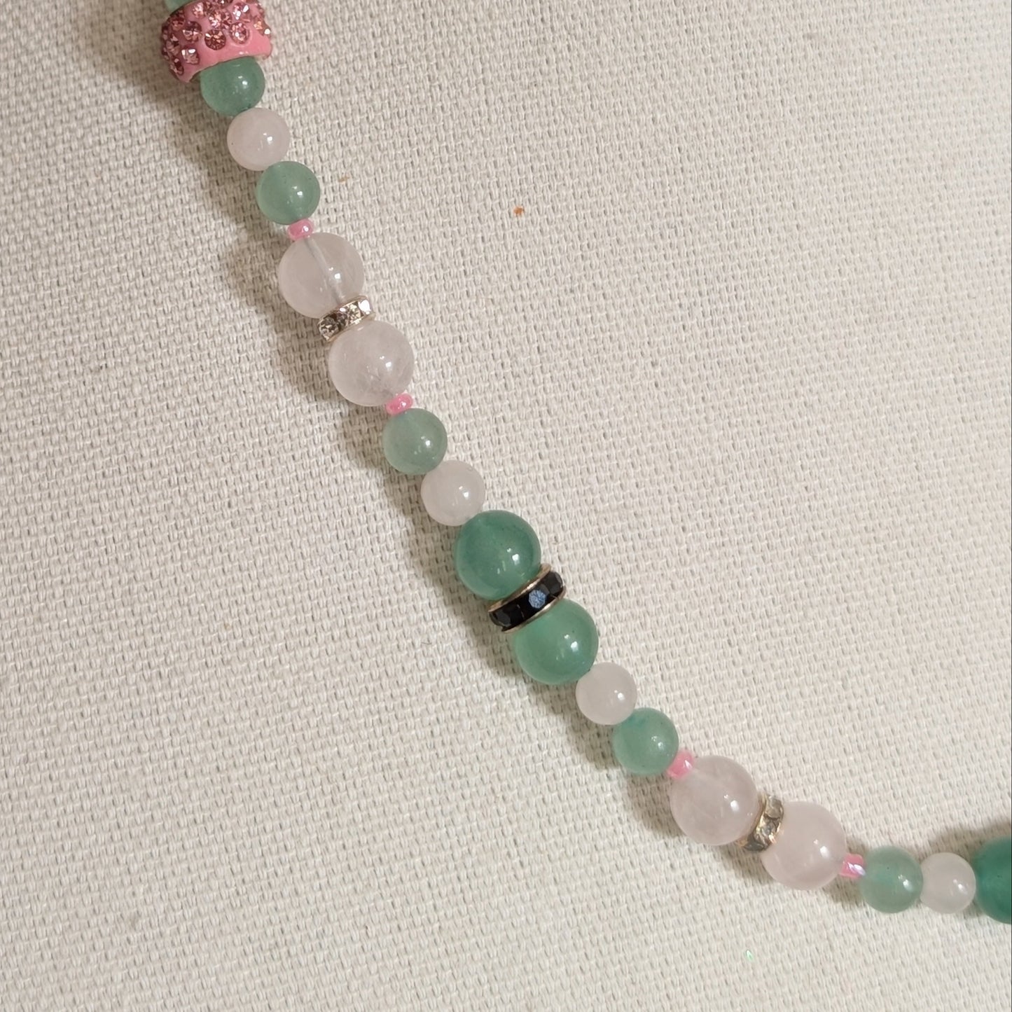 ✨Glyndael✨| Rose Quartz, Green Aventurine, & Green Jade Necklace & Bracelet Set