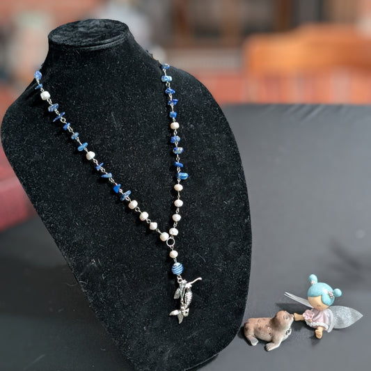 ✨Moonlit Conscience✨| Pearl & Sodalite Mermaid Necklace