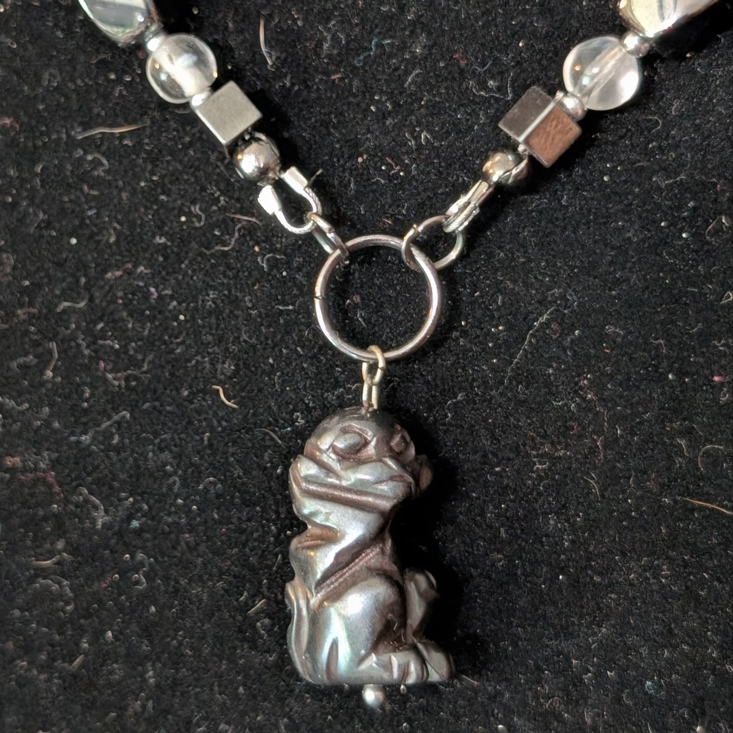 ✨Scampstone✨| Hematite & Clear Quartz Monkey Necklace