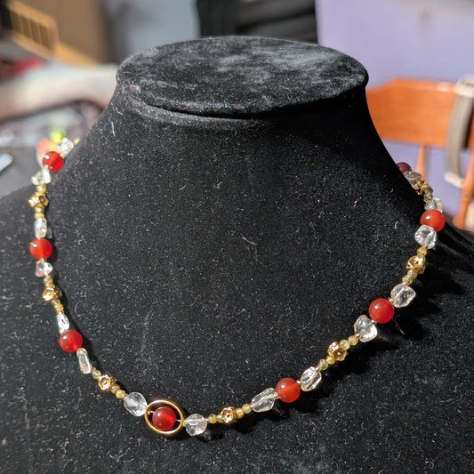 ✨Sunpetal✨| Citrine, Carnelian, & Peridot Necklace