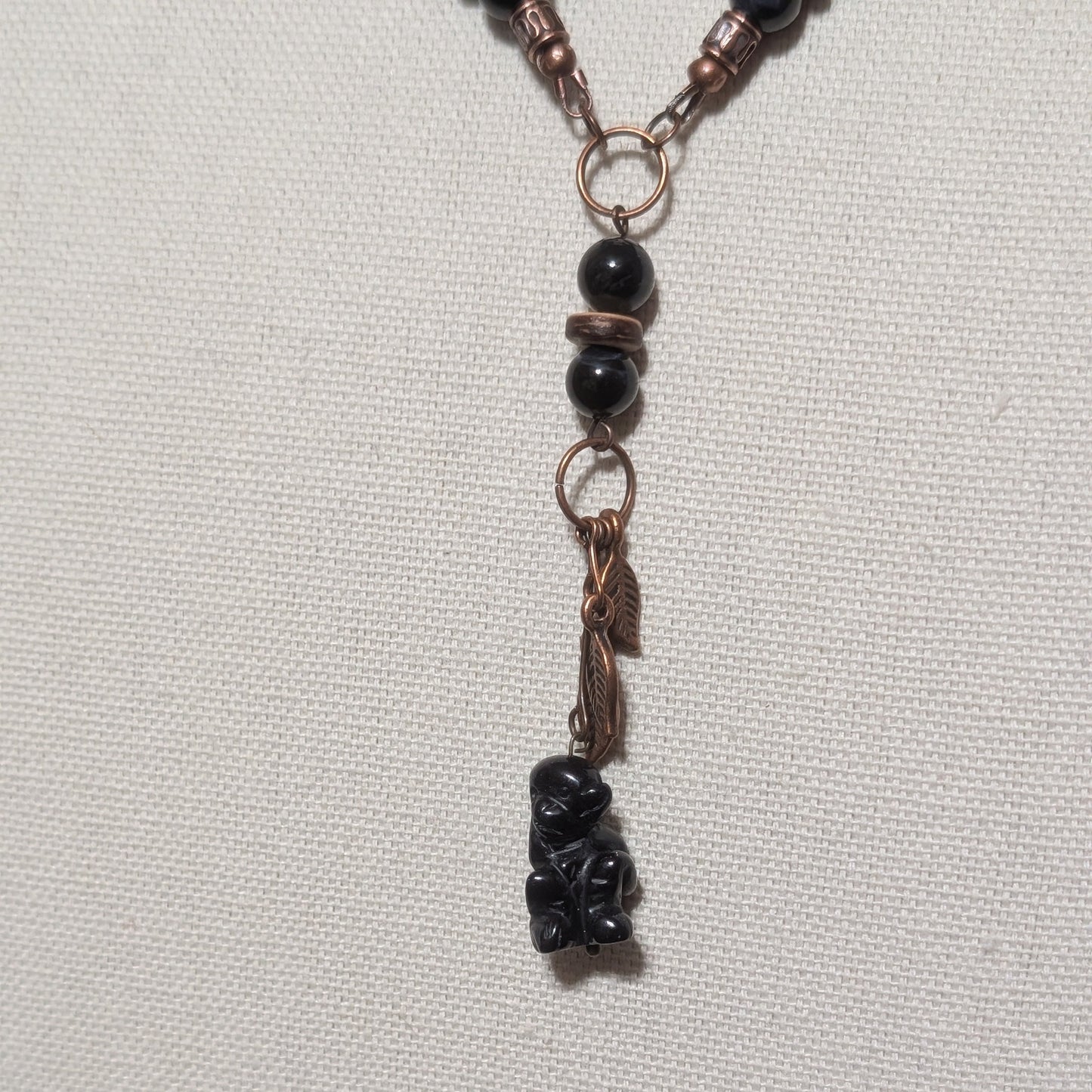 ✨Scampwood✨| Tri-color Tiger's Eye Necklace with Blue Goldstone Monkey Pendant