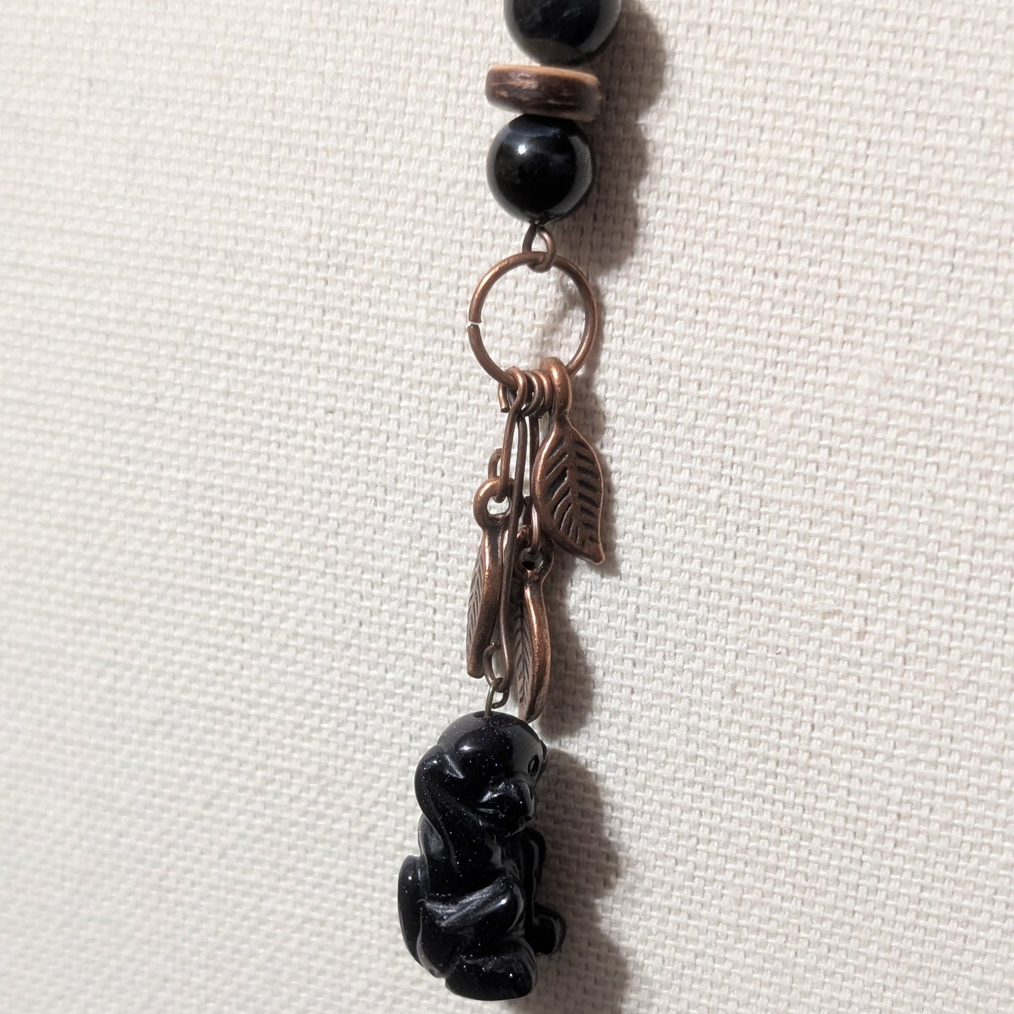 ✨Scampwood✨| Tri-color Tiger's Eye Necklace with Blue Goldstone Monkey Pendant