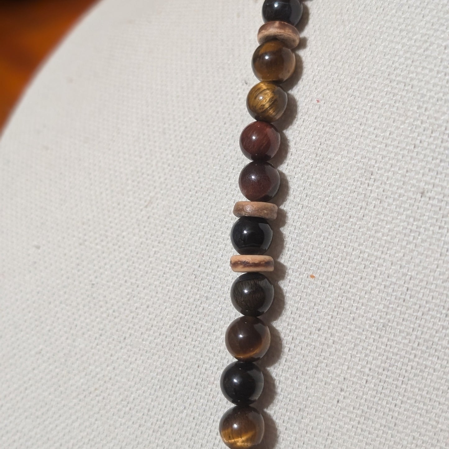 ✨Scampwood✨| Tri-color Tiger's Eye Necklace with Blue Goldstone Monkey Pendant