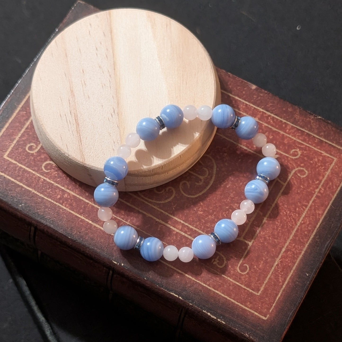 ✨Morningsky✨| Blue Lace Agate, Rose Quartz & Jade Bracelet Set