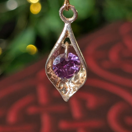 ✨Brilliaura✨| Reclaimed Amethyst Glass & Goldtone Earrings