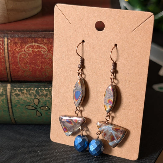 ✨Geodust✨| Gold-Tone Triangle Drop Earrings from Upcycled Components