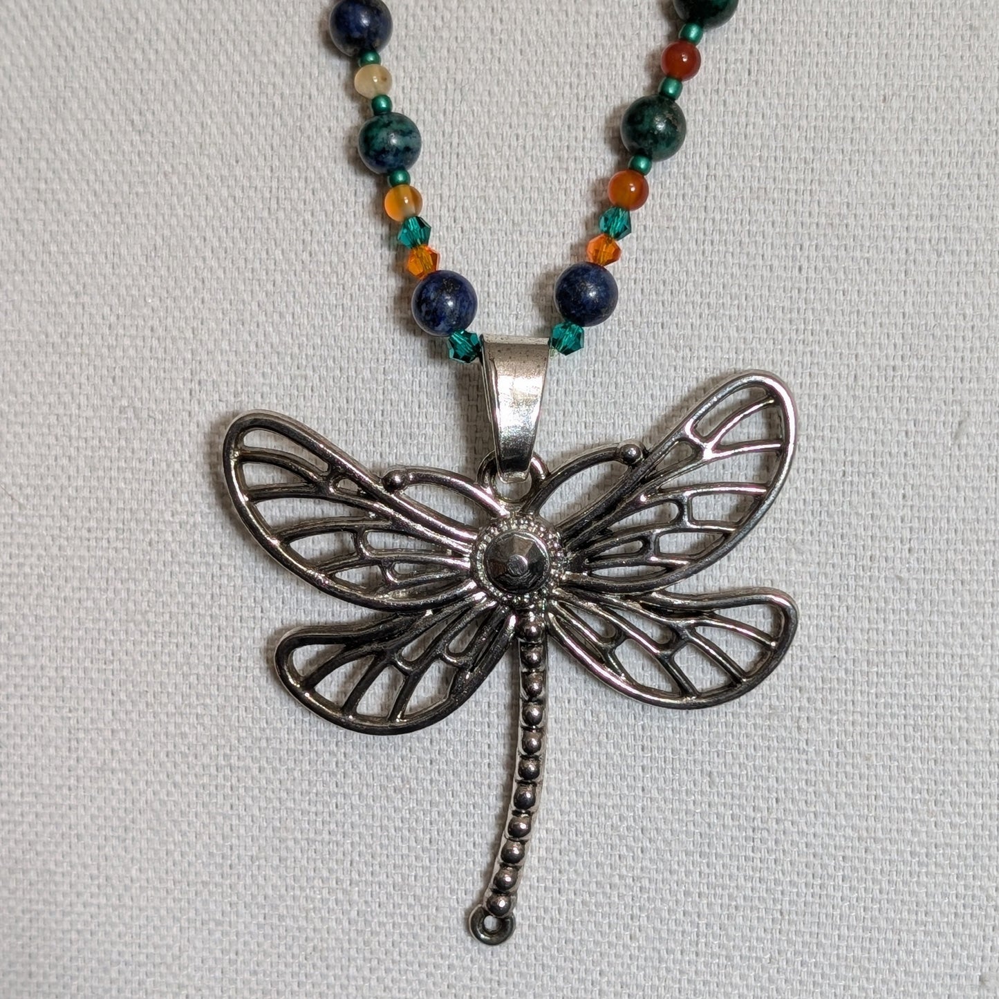 ✨Gemflit✨| Azurite Lapis & Carnelian Dragonfly Necklace