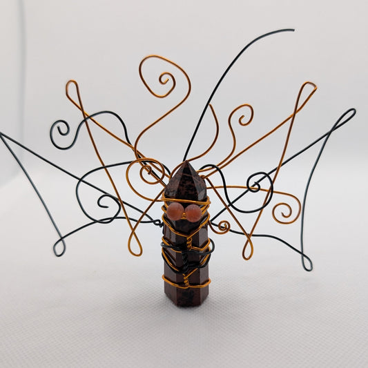 ✨Emberglow✨| Mahogany Obsidian Fairy w/ Red Dragon Vein Agate Eyes