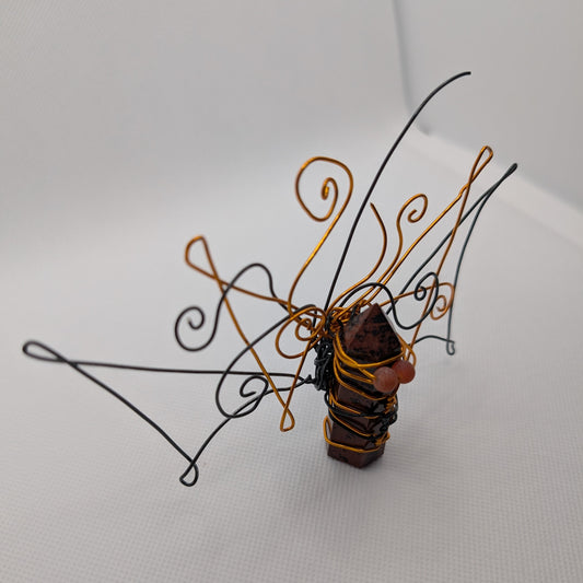 ✨Emberglow✨| Mahogany Obsidian Fairy w/ Red Dragon Vein Agate Eyes