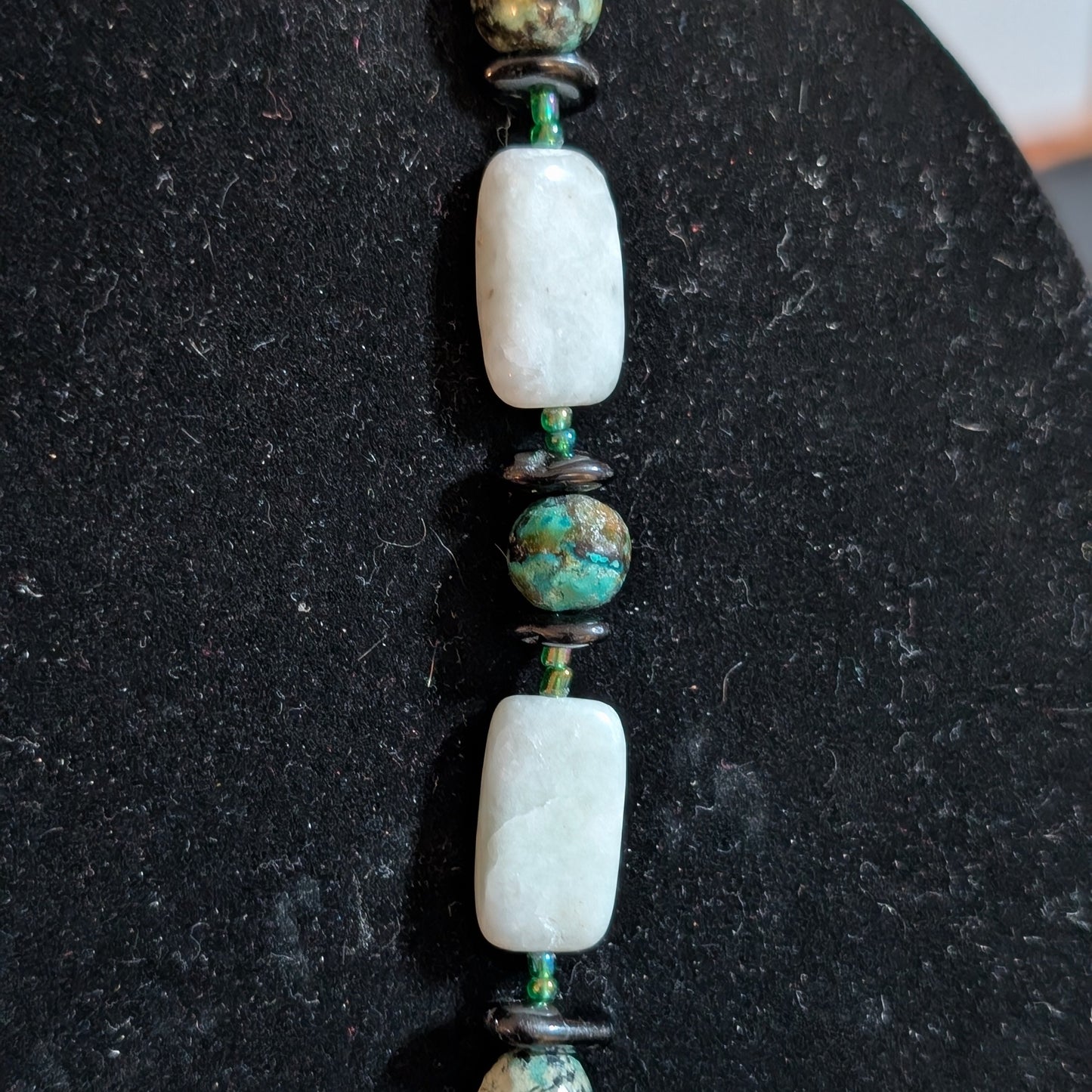✨Blackwater Gleam✨| Amazonite, Turquoise & Black Tourmaline Necklace
