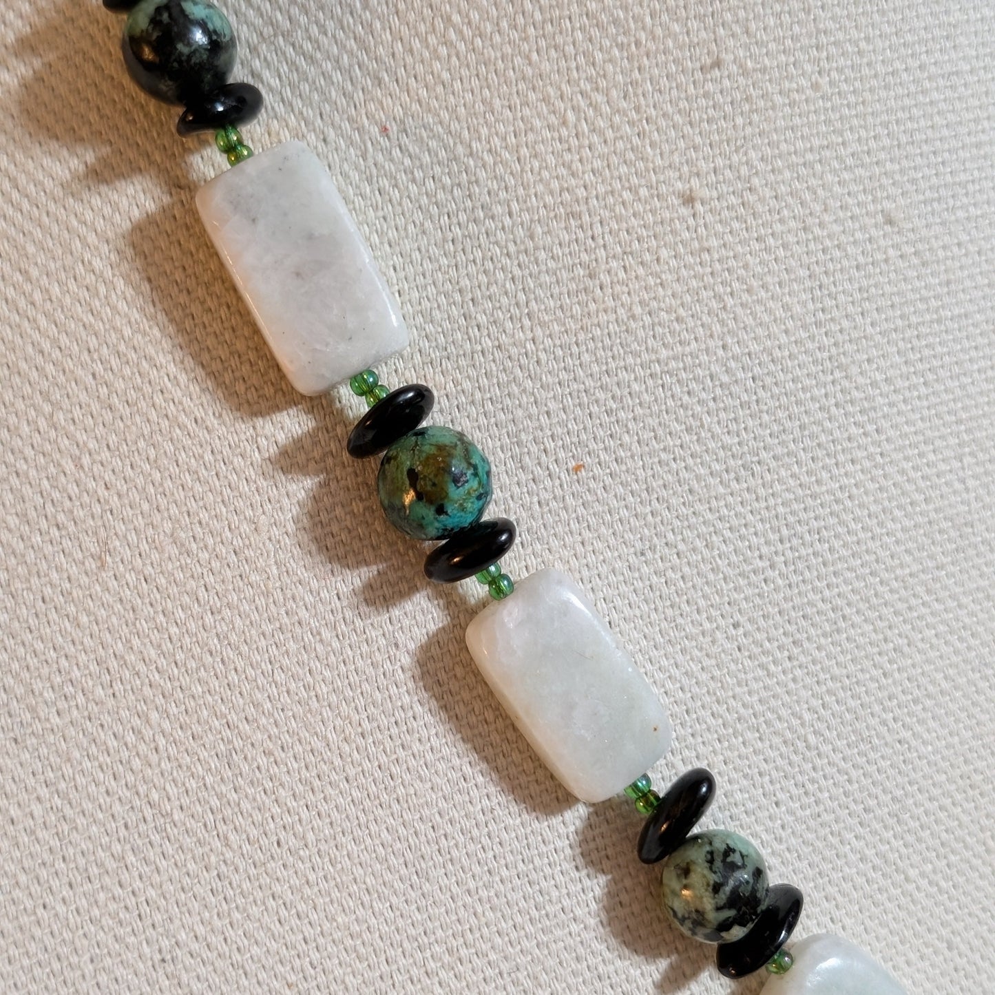 ✨Blackwater Gleam✨| Amazonite, Turquoise & Black Tourmaline Necklace