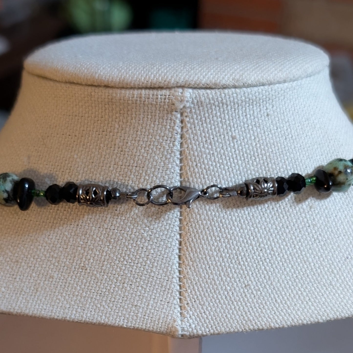✨Blackwater Gleam✨| Amazonite, Turquoise & Black Tourmaline Necklace
