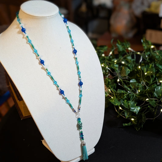 ✨Fairytail Current✨| Green Magnesite & Blue Jade Mismatched Fish Necklace