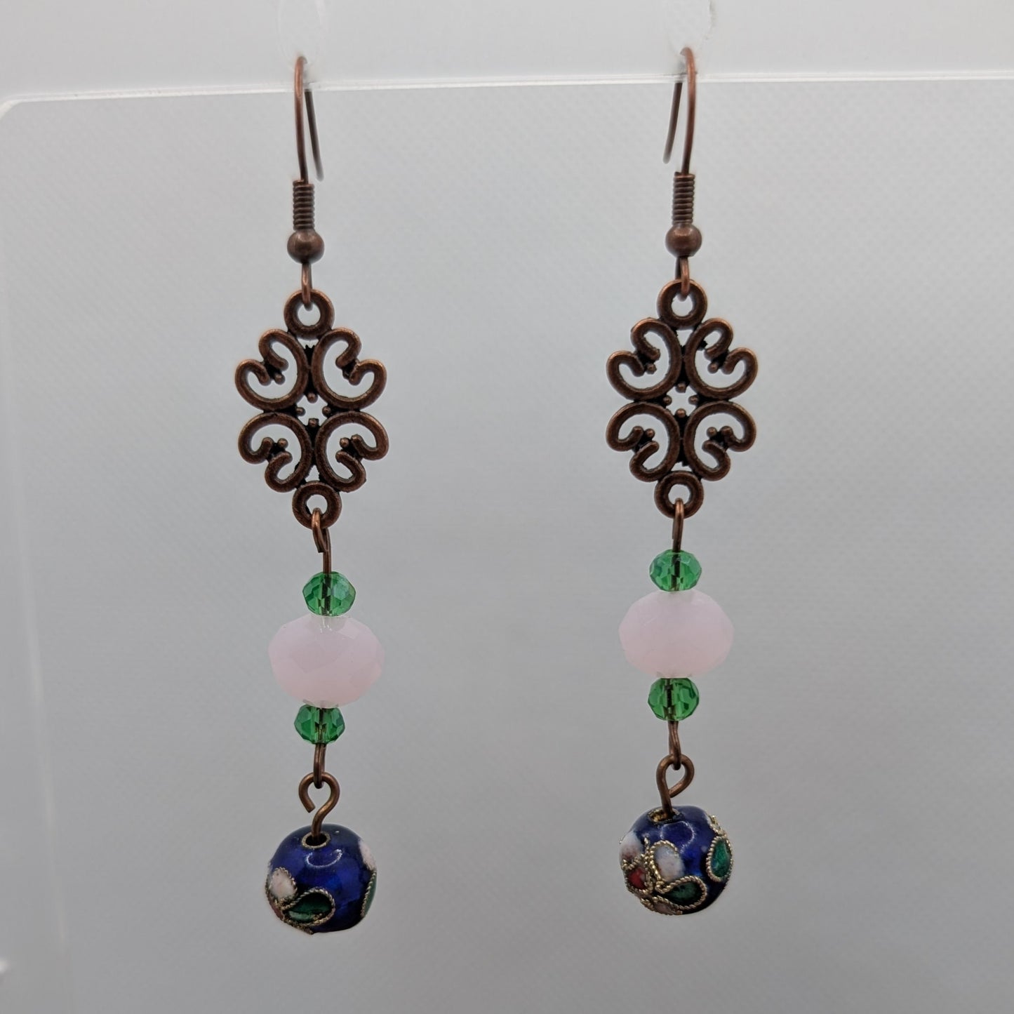 ✨Fleurish✨| Vintage-Style Pink & Cloisonné Garden Earrings