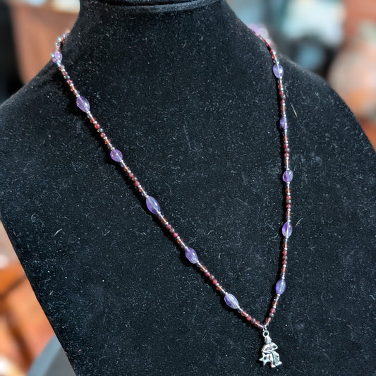 ✨Garnethyst Sky✨| Garnet & Amethyst Aquarius Zodiac Necklace