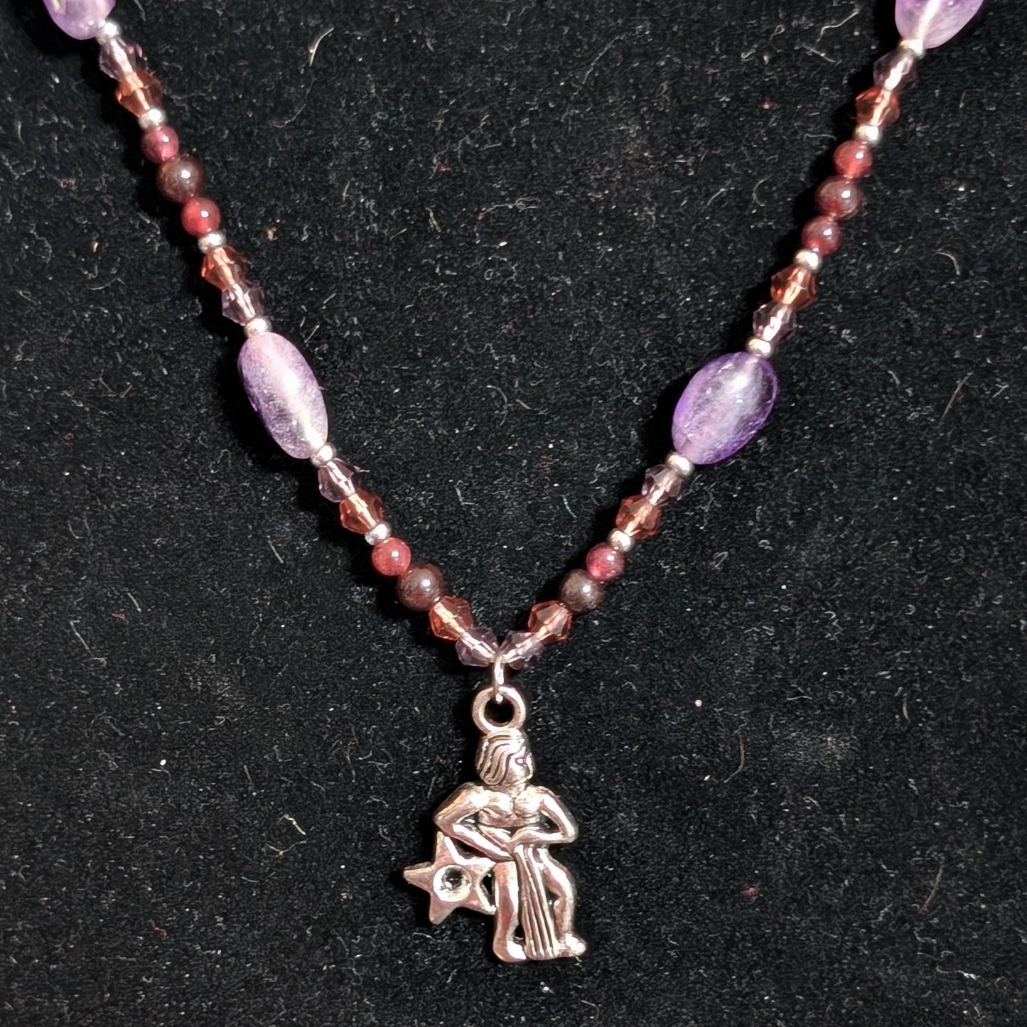 ✨Garnethyst Sky✨| Garnet & Amethyst Aquarius Zodiac Necklace