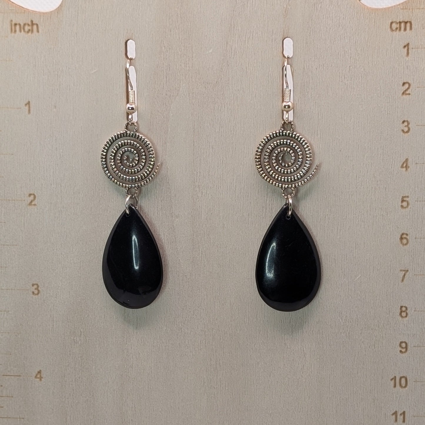 ✨Galaspira✨| Black Obsidian & Spiral Galaxy Earrings