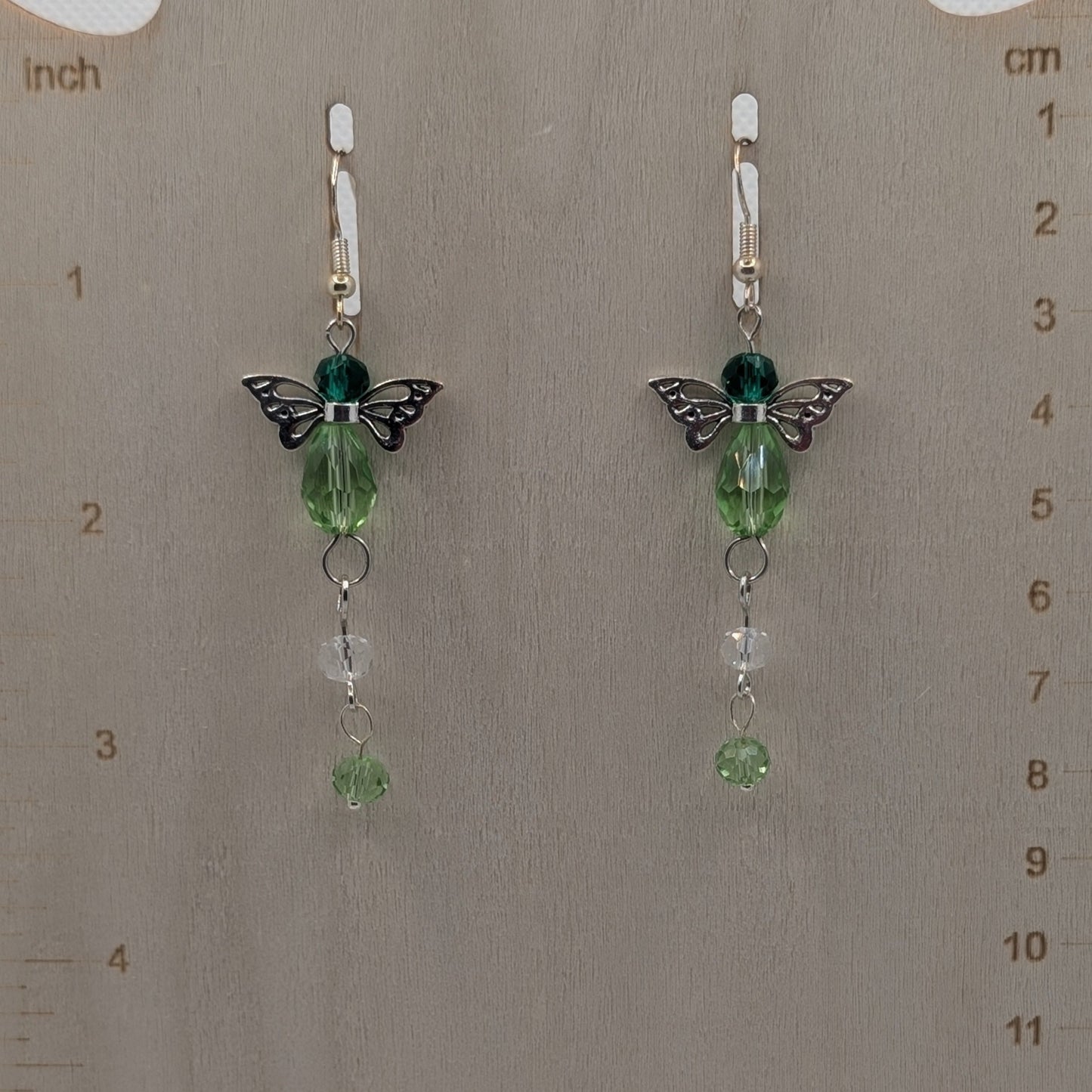 ✨Glimmervine✨| Green & Clear Fairy Wing Dangle Earrings