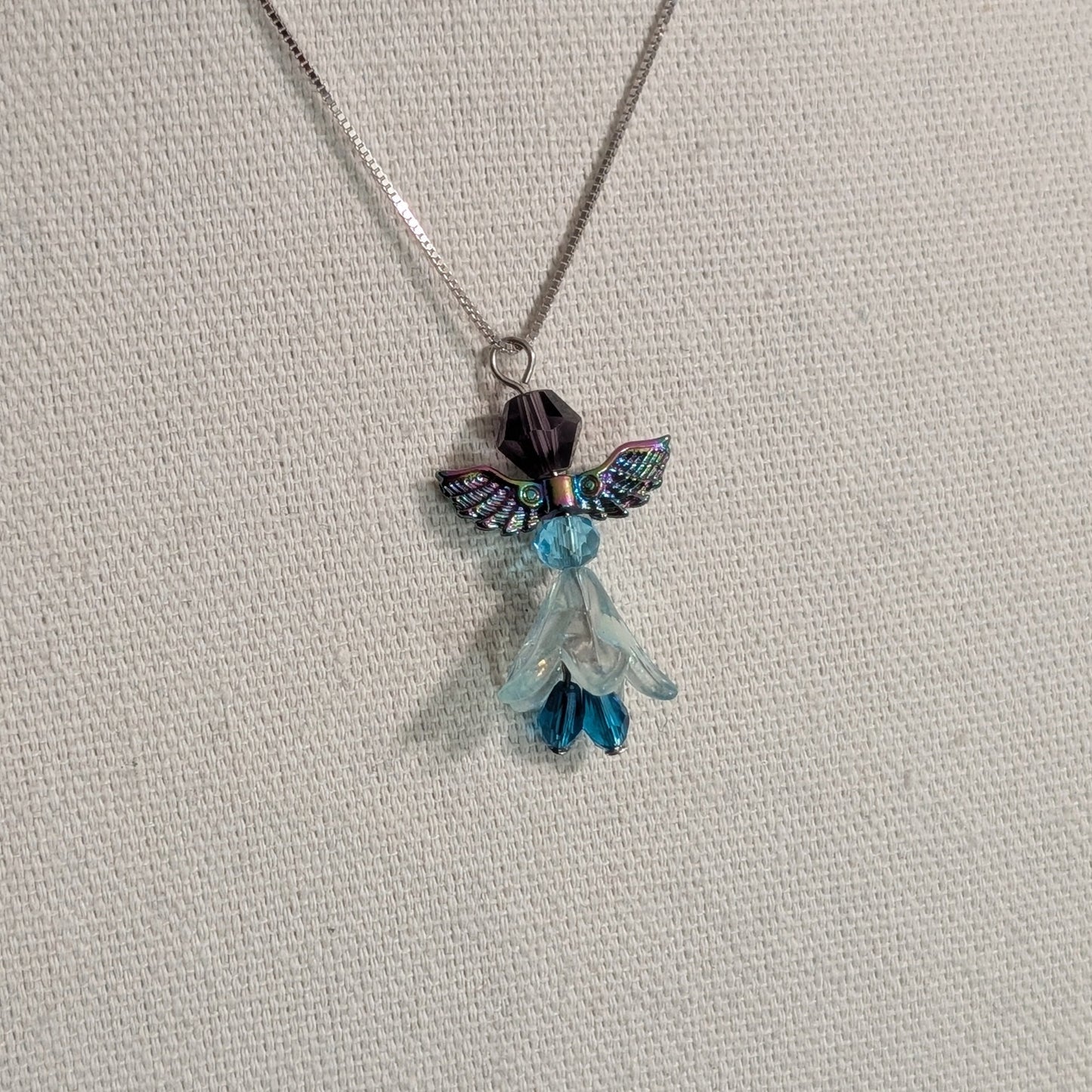 ✨Glacielle✨| Icy Blue Fairy Necklace on Silver Chain