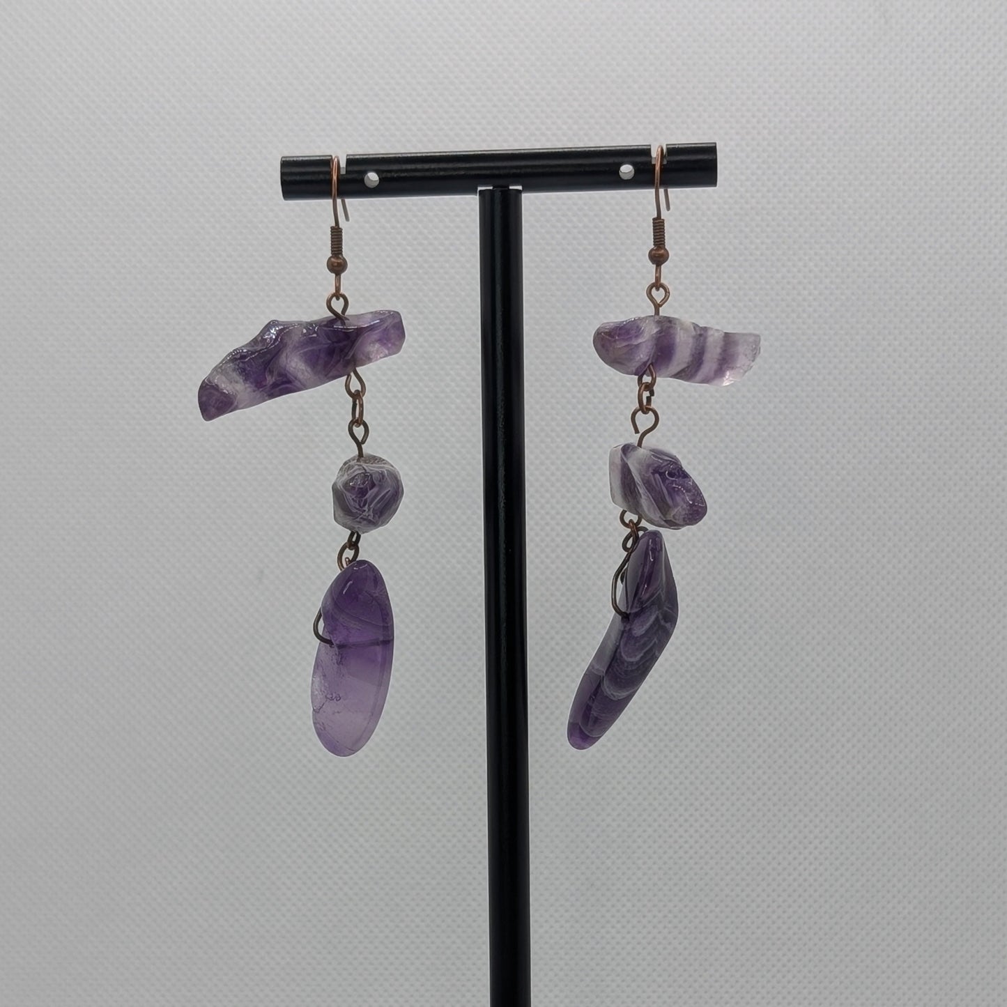 ✨Seismara✨| Banded Amethyst Statement Earrings