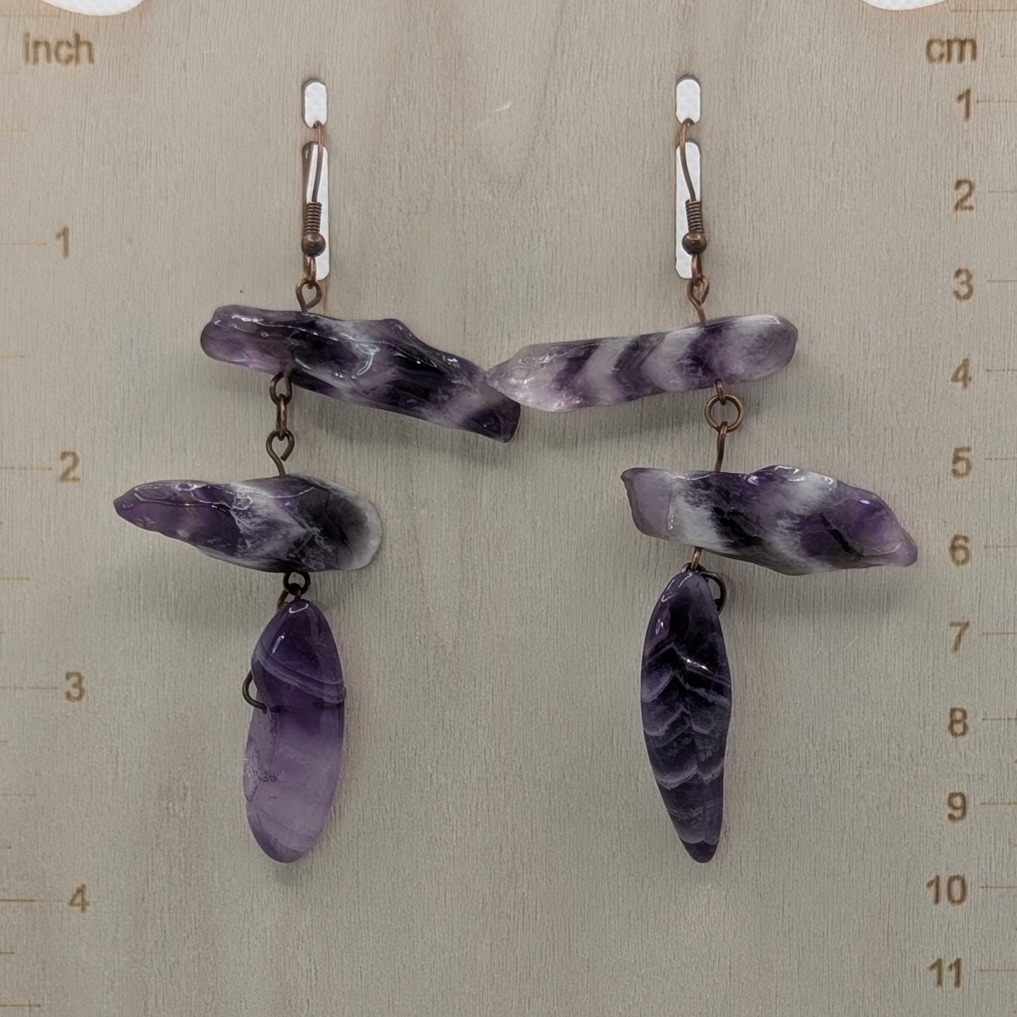 ✨Seismara✨| Banded Amethyst Statement Earrings