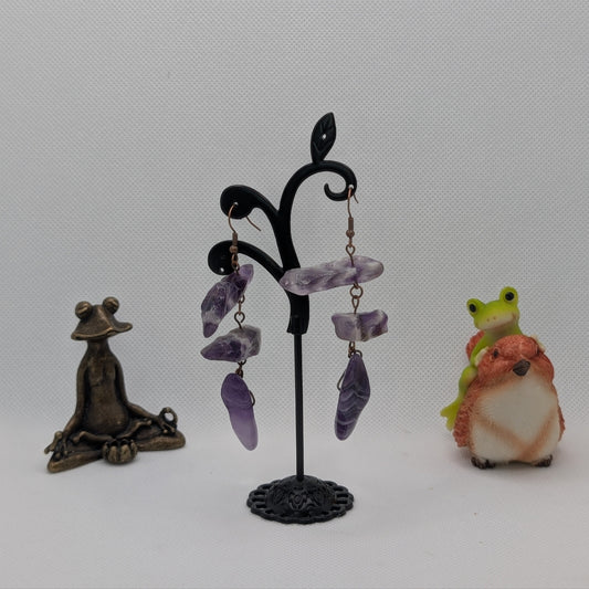 ✨Seismara✨| Banded Amethyst Statement Earrings