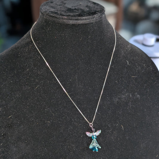✨Glacielle✨| Icy Blue Fairy Necklace on Silver Chain