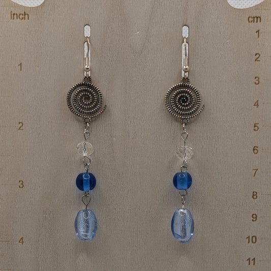 ✨Hypnova✨| Cosmic Blue & Silver Statement Dangle Earrings