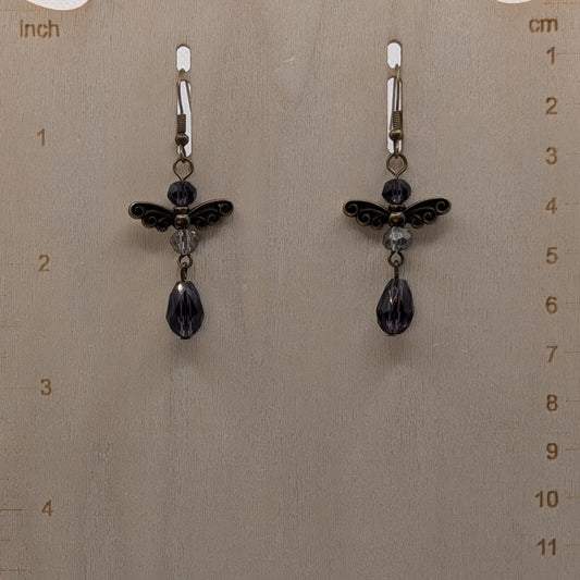✨The Curliquill Relics✨| Antique Bronze & Purple Fairy Earrings