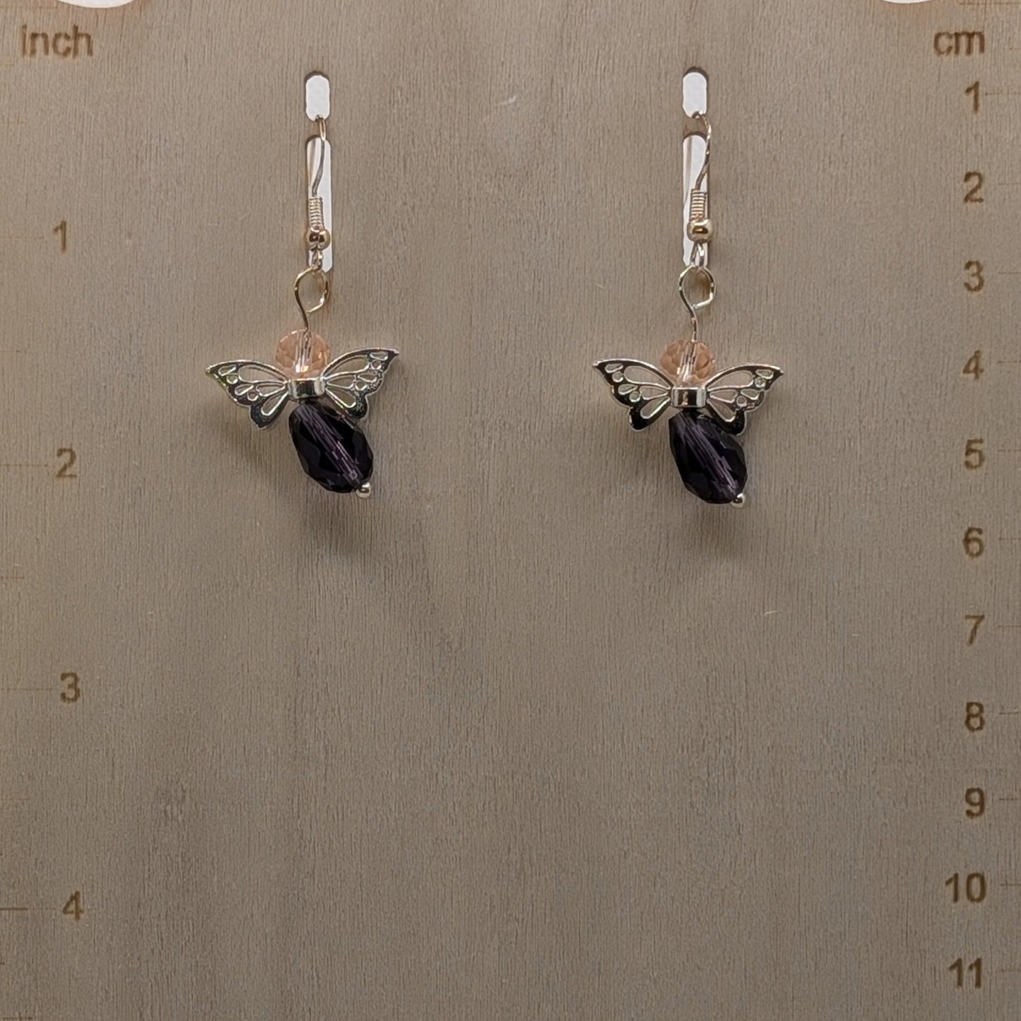 ✨Kaleidowings✨| Colorful Glass Fairy Earrings with Filigree Wings — Multiple Variations