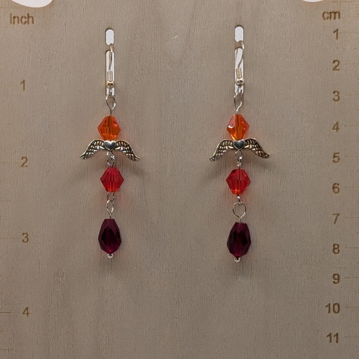 ✨Smolderlift✨| Red & Orange Crystal Fairy Earrings