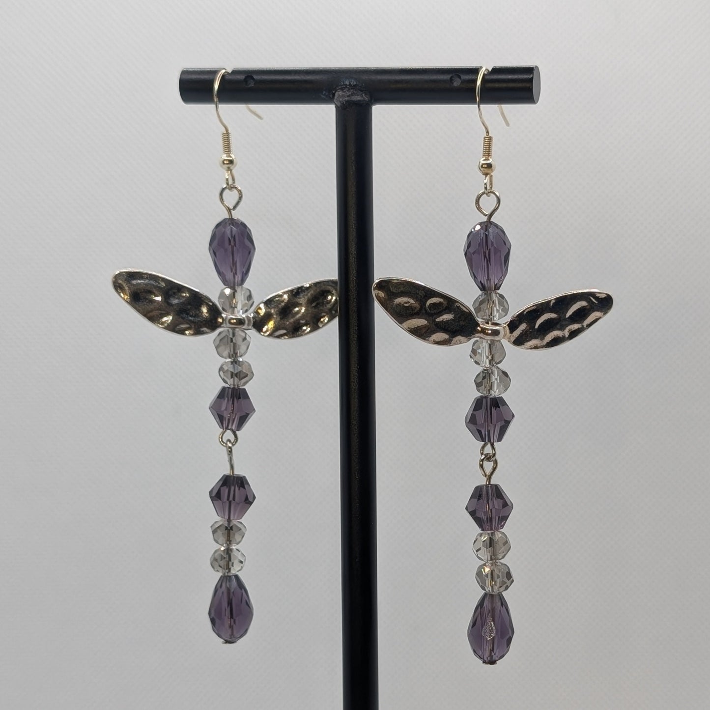 ✨Shadowflit✨| Shadow Elemental Fairy Earrings with Silver-Toned Wings