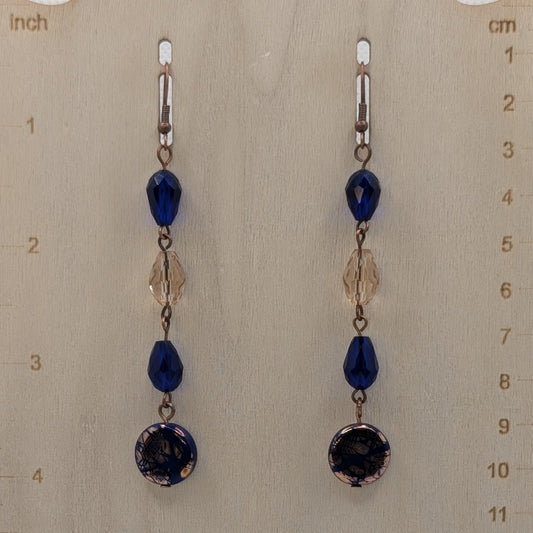 ✨Nebulight Relic✨| Blue & Copper-Toned Earrings with Reclaimed Beads