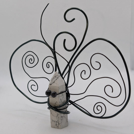 ✨Marbelle✨| Wire-Winged Howlite Fairy with Merlinite Eyes