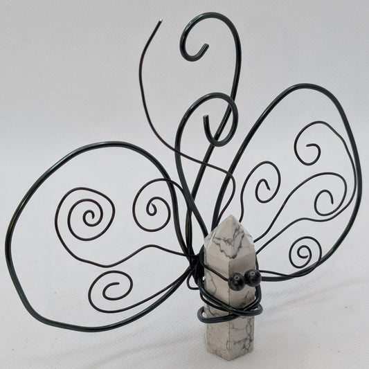 ✨Marbelle✨| Wire-Winged Howlite Fairy with Merlinite Eyes