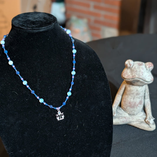 ✨Aequoria✨| Lapis Lazuli & Moonstone Opalite Libra Zodiac Necklace